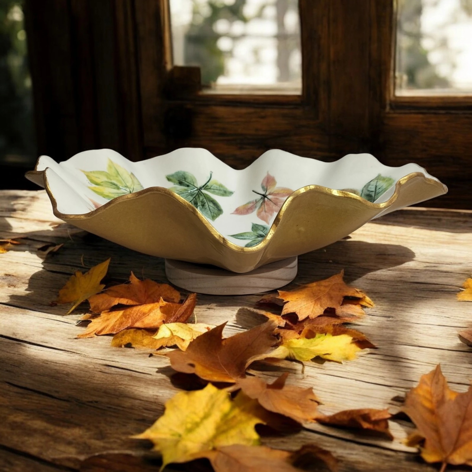 Botanical leaves belly bowl