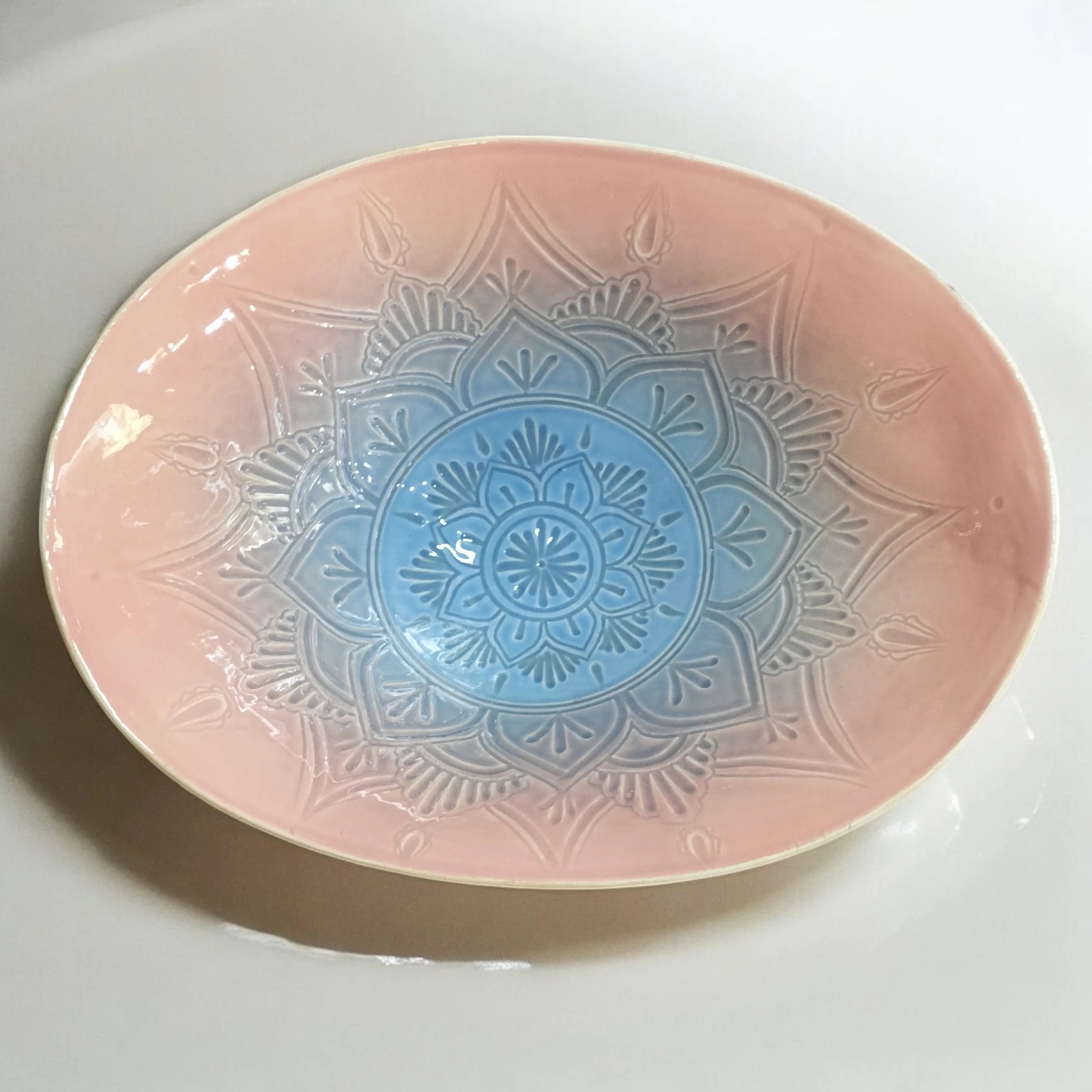 Mandala embossed belly bowl