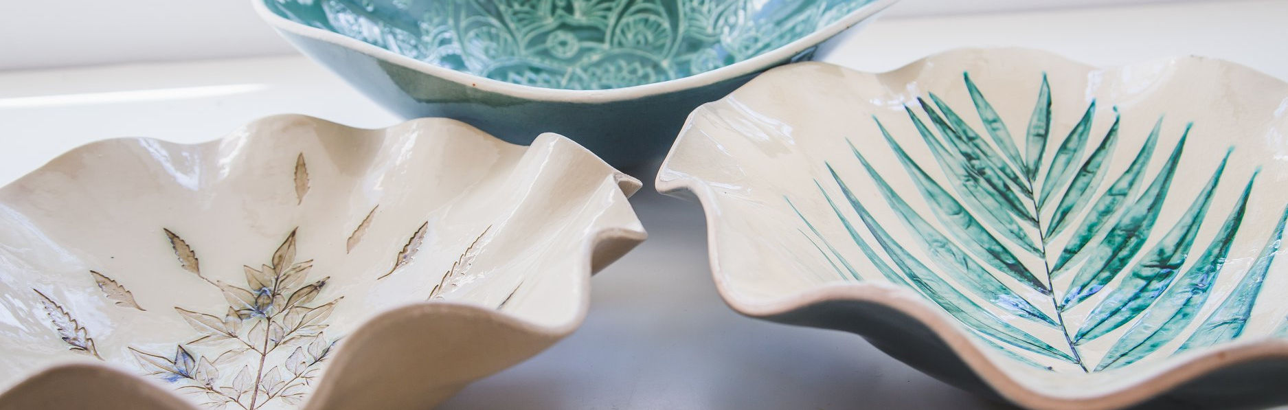Hand-painted ceramic belly bowls
